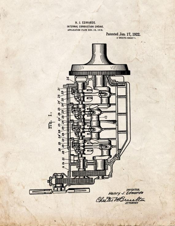 Internal-combustion Engine Patent Print