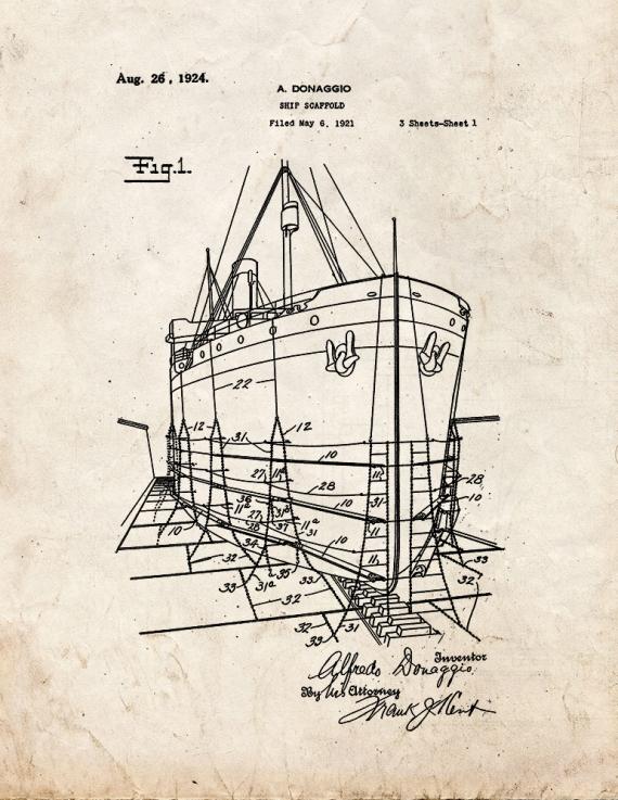 Ship Scaffold Patent Print