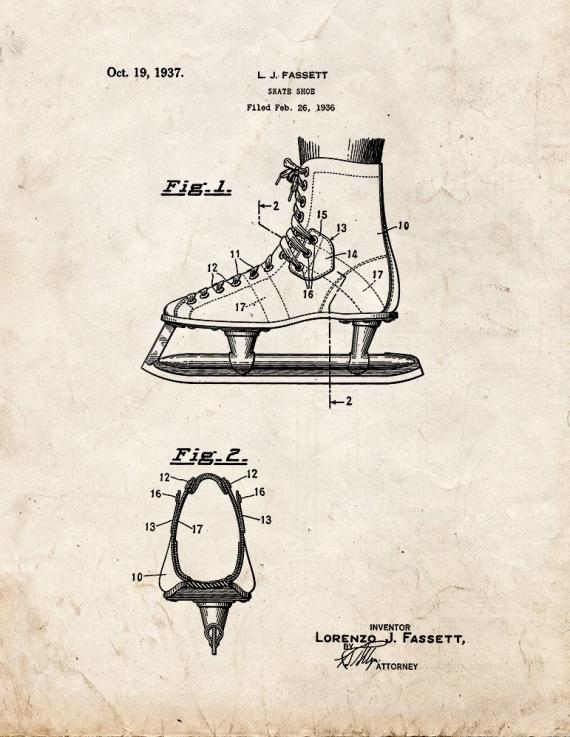 Skate Shoe Patent Print