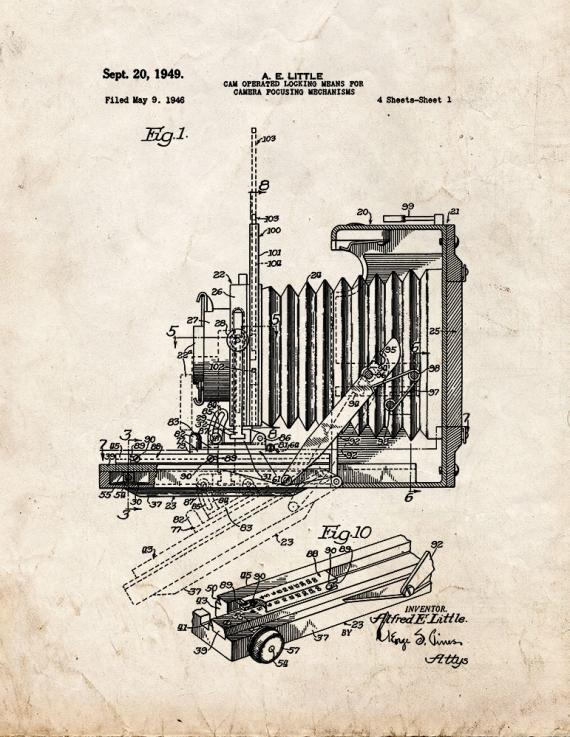 Cam Operated Locking Means For Camera Focusing Mechanisms Patent Print