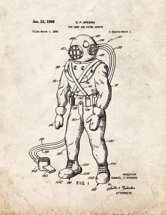 Toy Deep Sea Diver Outfit Patent Print