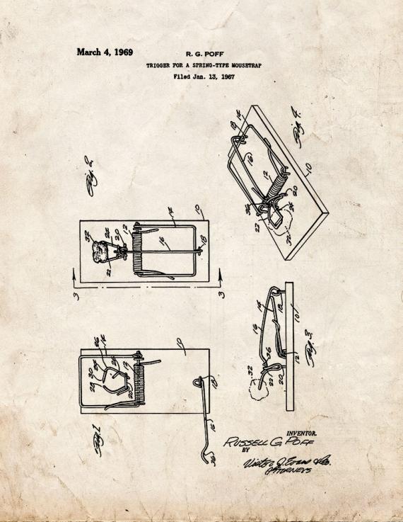 Trigger For A Spring-type Mousetrap Patent Print