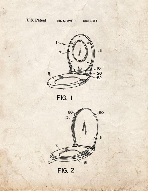 Combination Toilet Seat Patent Print