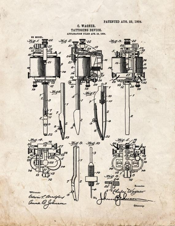 Tattooing Device Patent Print