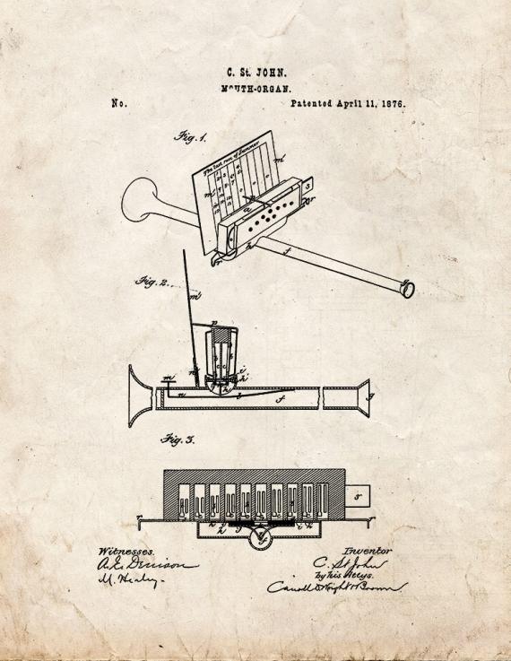 Mouth-organ Patent Print