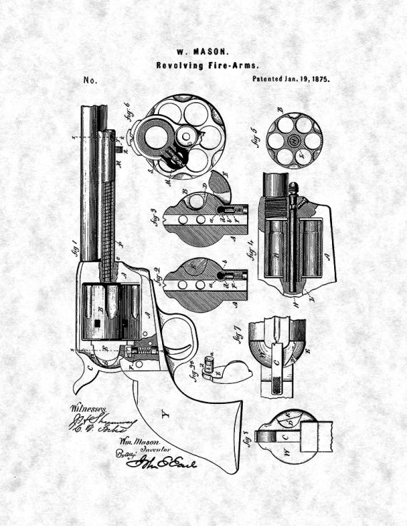 Mason Revolving firearm Patent Print