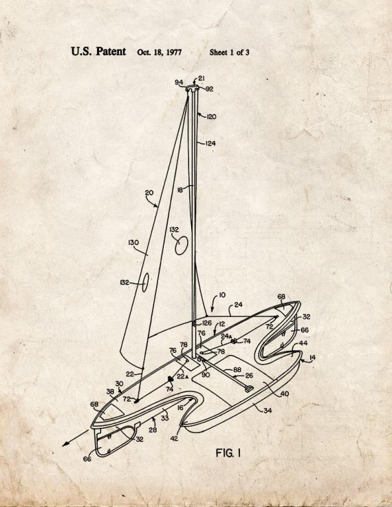 Sport Sailboat Patent Print
