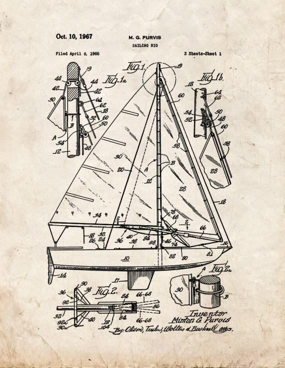 Sailing Rig Patent Print