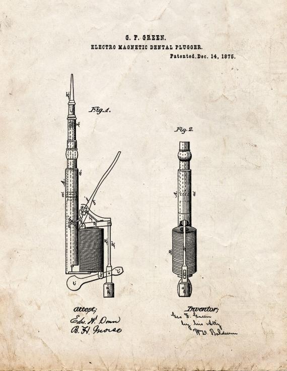 Electro-magnetic Dental Plugger Patent Print