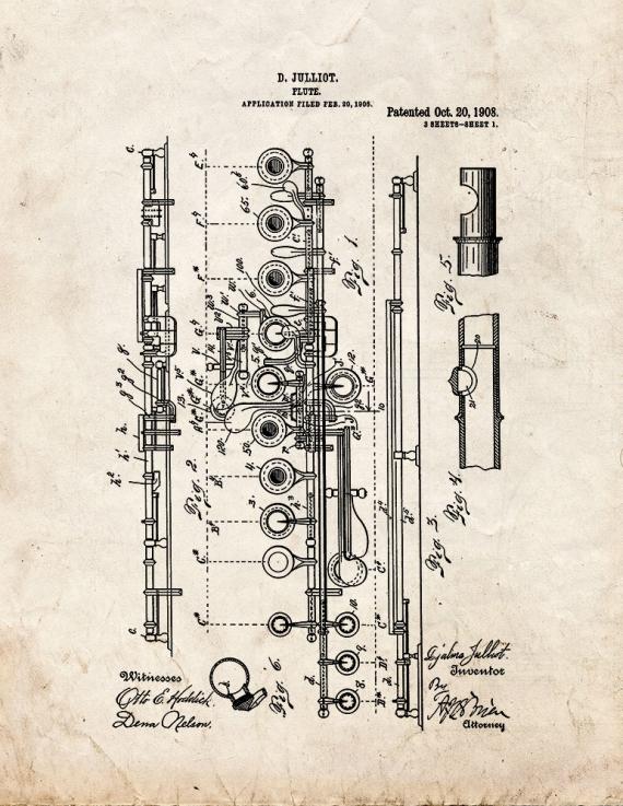 Flute Patent Print