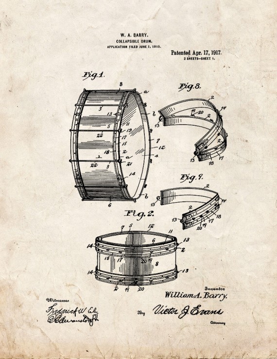 Collapsible Drum Patent Print