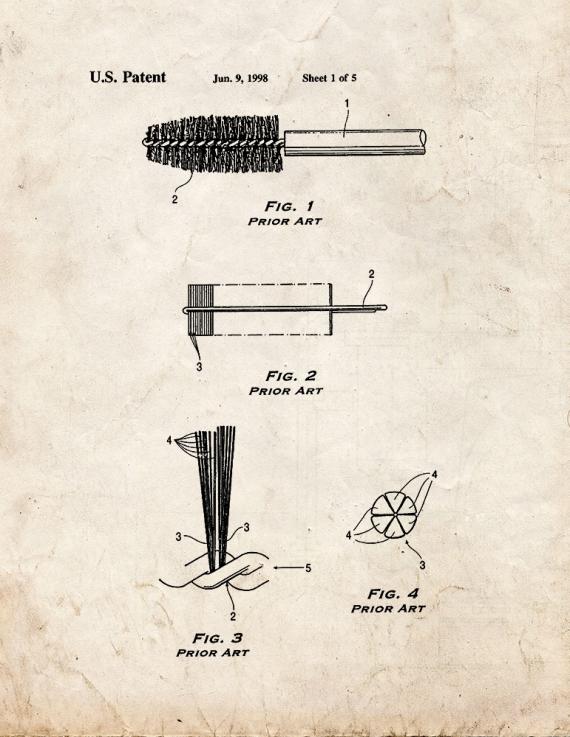 Mascara Brush Patent Print