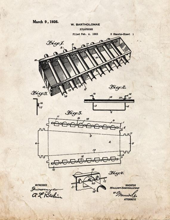 Xylophone Patent Print