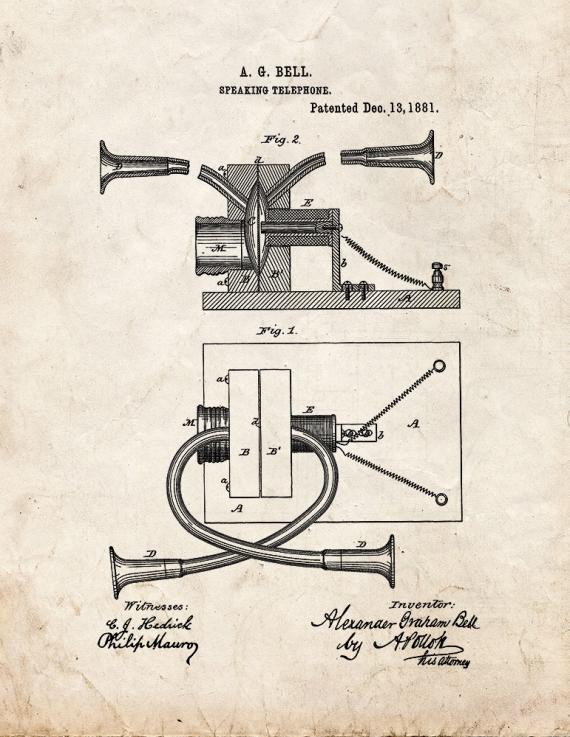 Telephone Patent Print