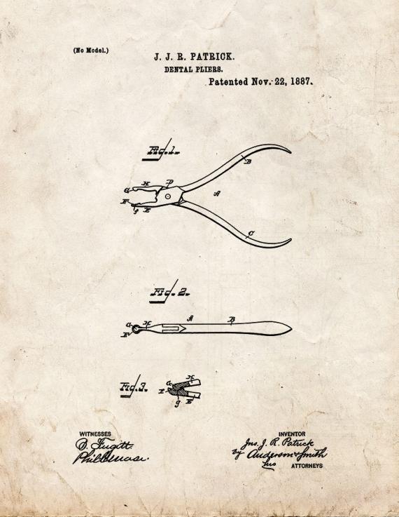 Dental Pliers Patent Print