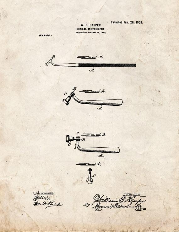 Dental Instrument Patent Print