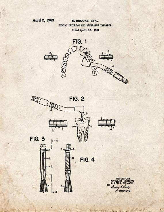 Dental Drill Patent Print
