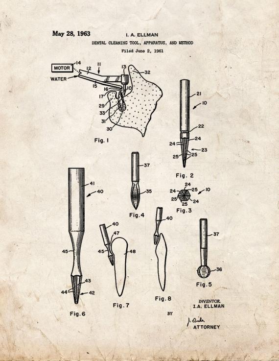 Dental Cleaning Tool Patent Print