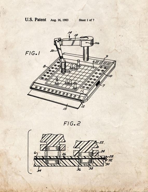 Robot Computer Chess Game Patent Print