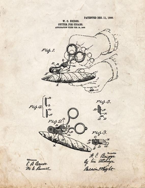 Cutter for Cigars Patent Print