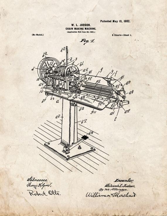 Chain-making Machine Patent Print
