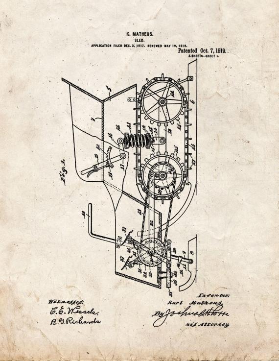 Sled Patent Print