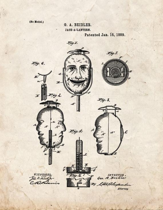 Jack-A-Lantern Patent Print