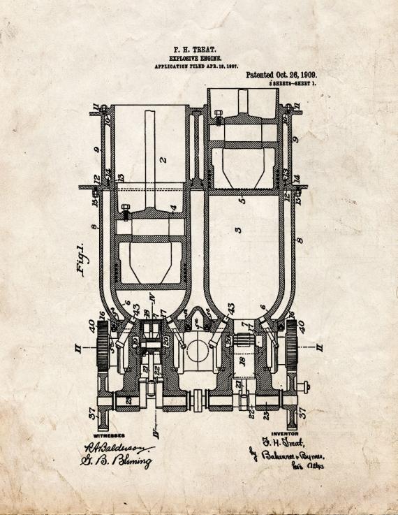 Explosive-engine Patent Print