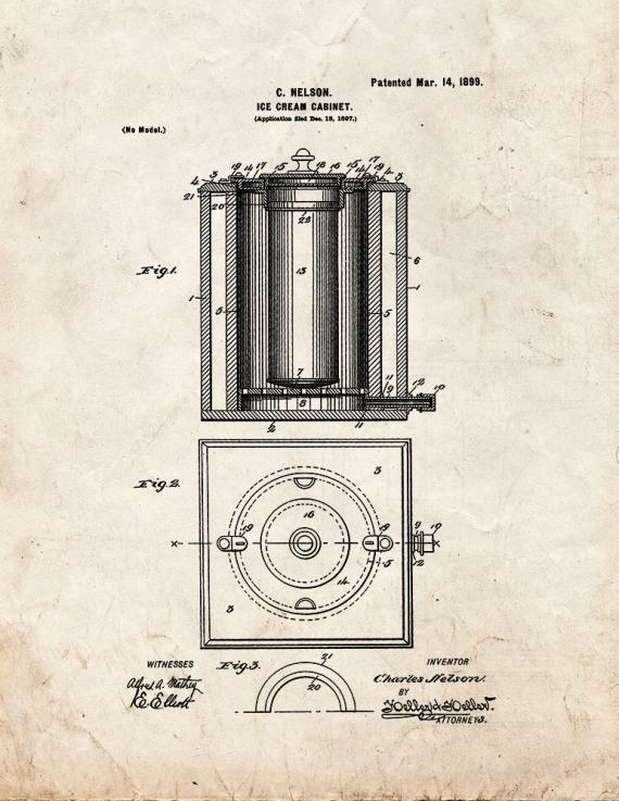 Ice Cream Cabinet Patent Print