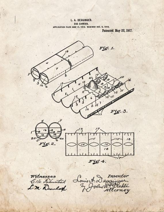 Egg Carrier Patent Print