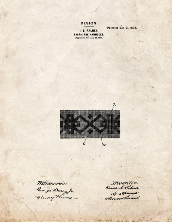 Fabric For Hammocks Patent Print