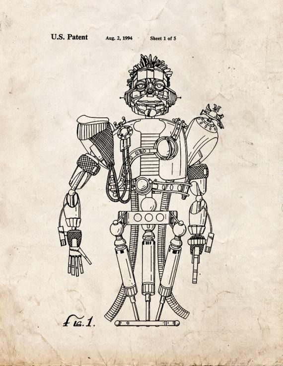 Robotic Figure Patent Print