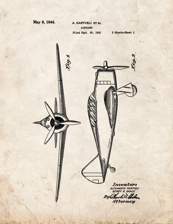 Airplane Patent Print