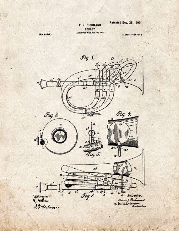Cornet Patent Print