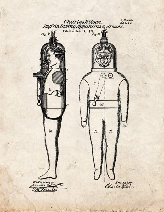 Diving Apparatus Patent Print