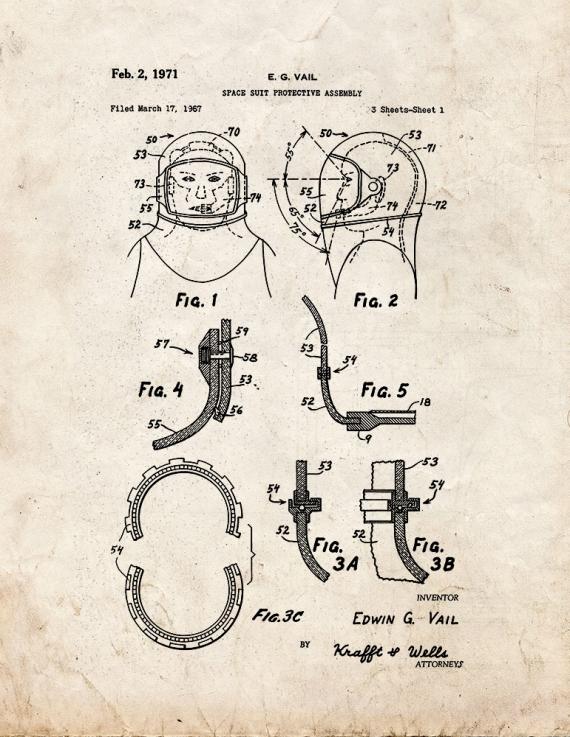 Space Suit Protective Assembly Patent Print