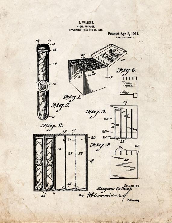 Cigar Package Patent Print
