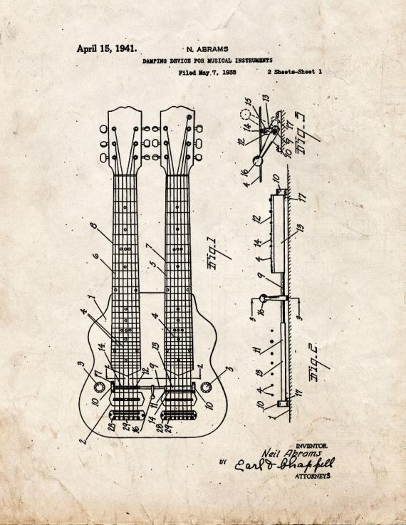 Damping Device for Musical Instruments Patent Print