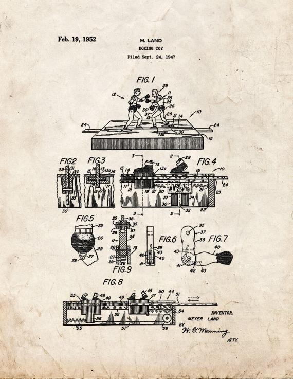 Boxing Toy Patent Print