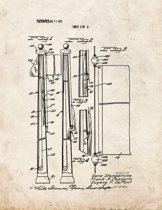 Automatic Flagpole Patent Print