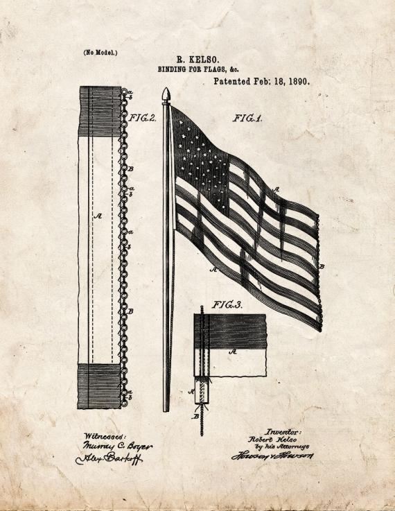 Binding For Flags Patent Print