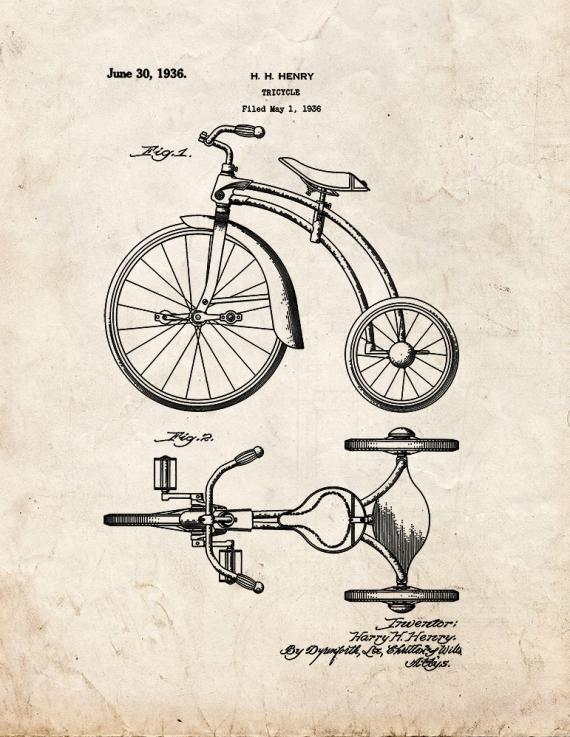 Tricycle Patent Print