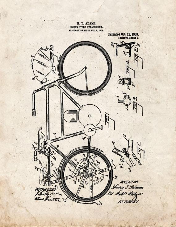 Motorcycle Attachment Patent Print
