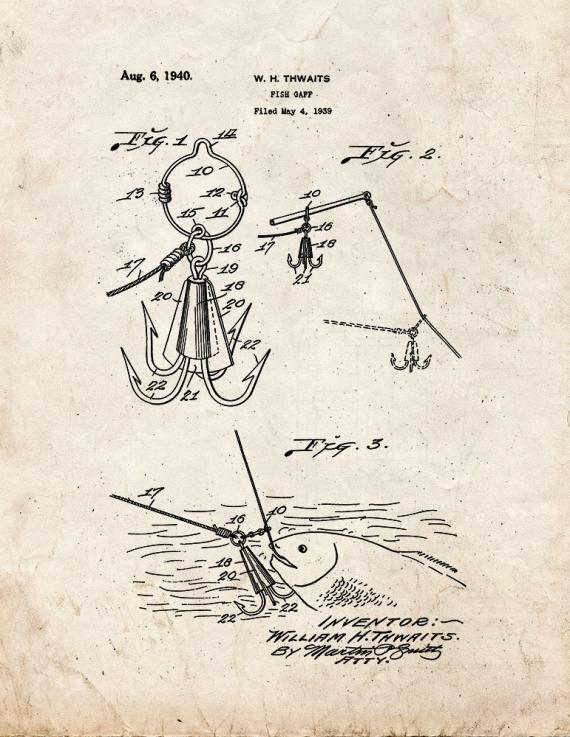 Fish Gaff Patent Print