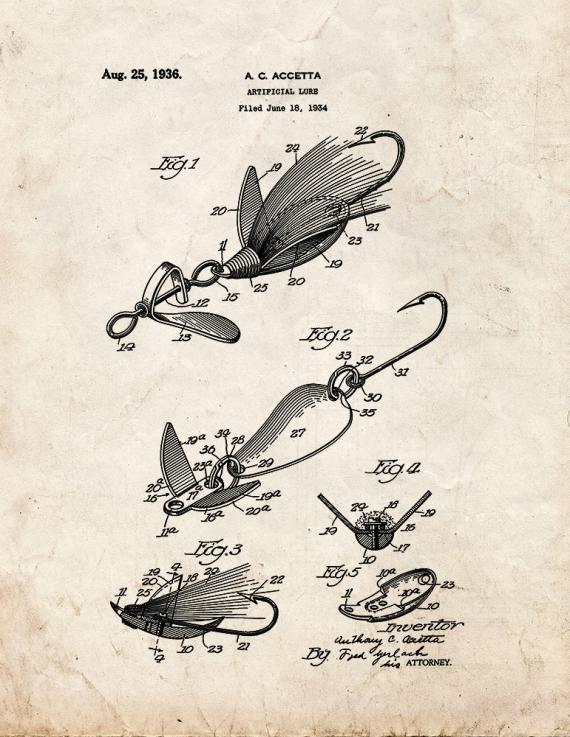 Artificial Lure Patent Print