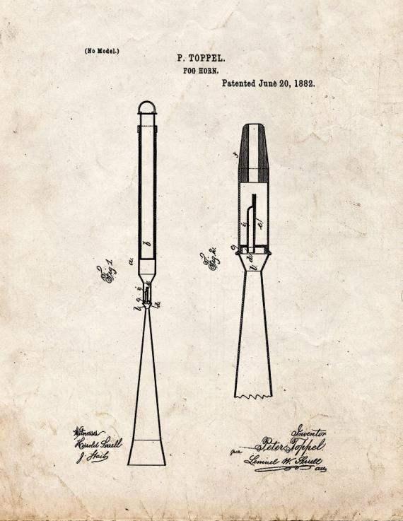 Fog Horn Patent Print