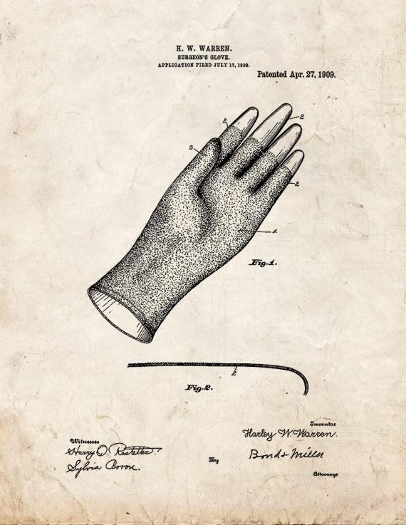 Surgeon's Glove Patent Print