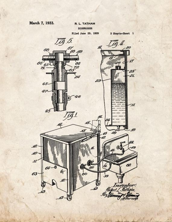 Dishwasher Patent Print