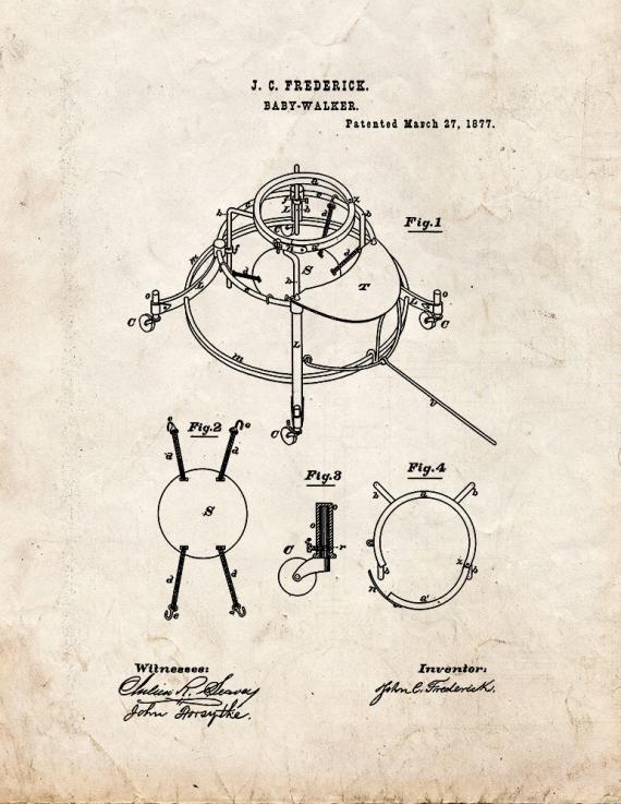 Baby Walker Patent Print