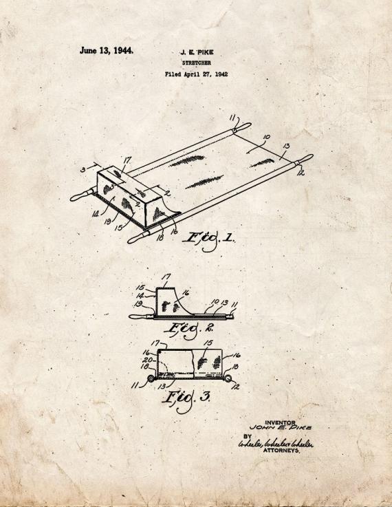 Stretcher Patent Print